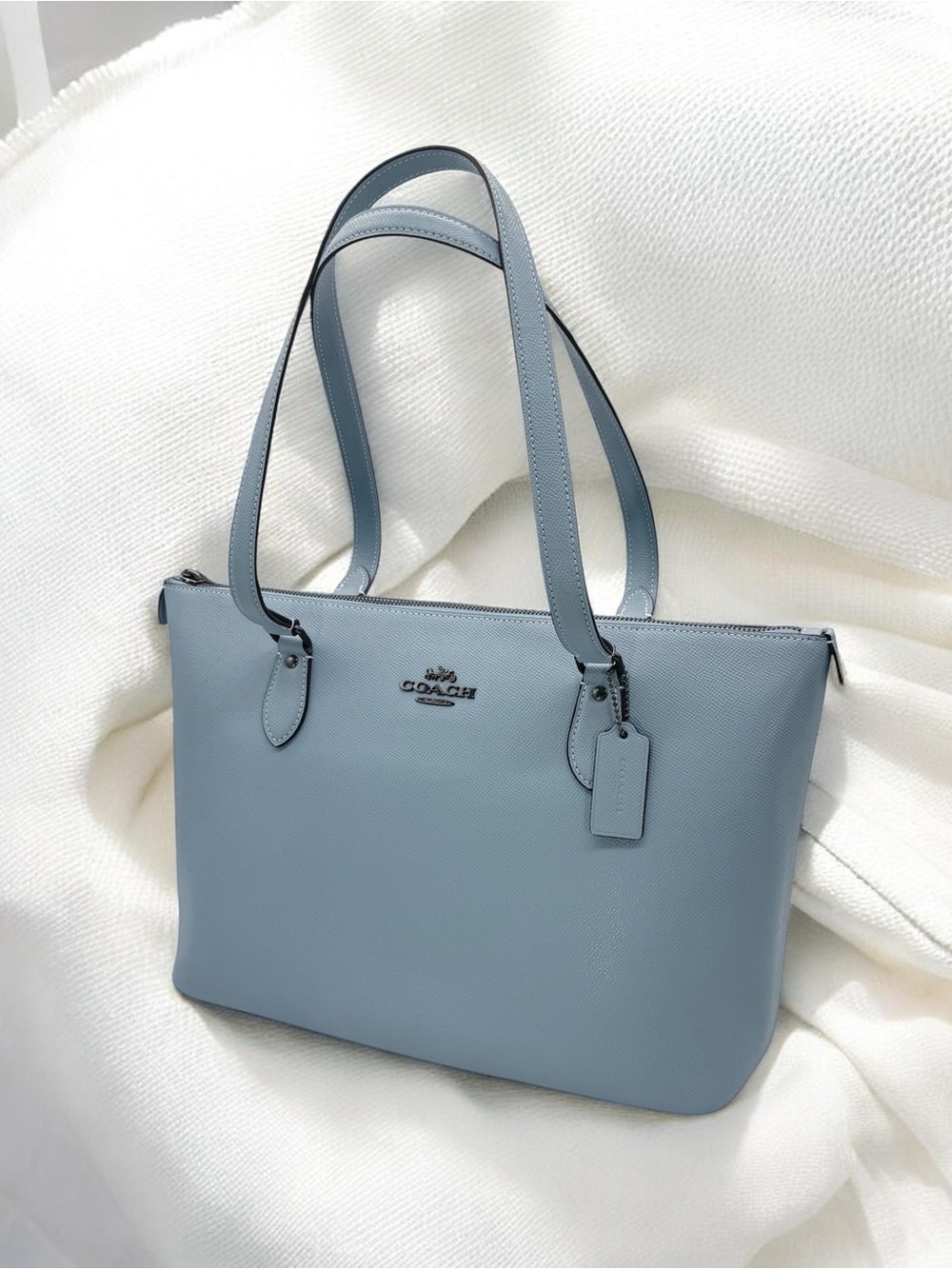 NWT Coach Leather Gallery Totes with Silver Hardware - Green or Blue